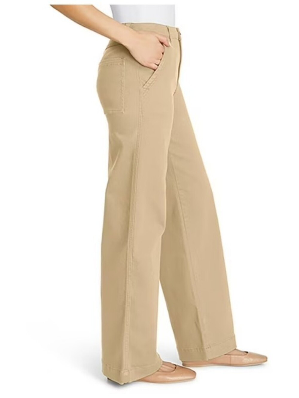 Nine West Women's Wide Leg Pants Khaki NWT Size 6 - Picture 2 of 9